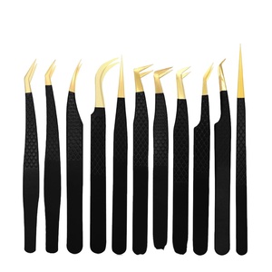 Pincettes à cils en acier inoxydable avec logo personnalisé pince à épiler à pointe en fibre avec pointe pointue marque privée - Product Image 6