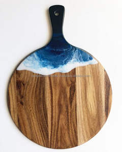 Tabla de queso de resina epoxi, bandeja de madera hecha a mano 100%, tabla de cortar para carne, queso, verduras para Cocina - Product Image 5