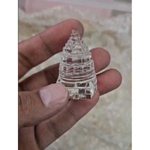 Wholesale <b>Clear</b> Crystal Quartz Sphatik Shree Yantra Carvings Gemstone Feng Shui Figurine Handmade Crafts Spiritual Product - Product Image 1