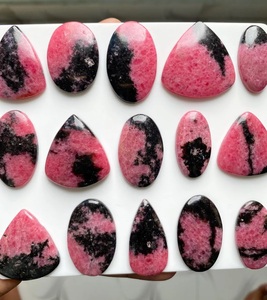 Lot en gros de cabochons en rhodonite noire et rose naturelle authentique, pierres précieuses non traitées de haute qualité pour les fabricants de bijoux en argent - Product Image 5