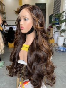 Pelucas de cabello humano virgen vietnamita estilo rizado extensiones de ondas naturales de doble dibujado con cierre transparente peluca Frontal venta - Product Image 3