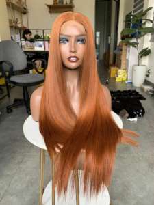 Bone StraightVietNam perruque de cheveux humains avant de lacet Remy perruques de dentelle perruques de cheveux humains naturels pour les femmes noires - Product Image 2