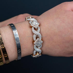 Luxury <b>Infinity</b> Link Moissanite <b>Bracelet</b> with Fully Iced Out Diamond Style Design and Premium VVS Stones - Product Image 2