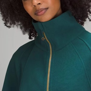 Sudadera deportiva para mujer con media cremallera, forro polar, cuello simulado, corte holgado - Product Image 3