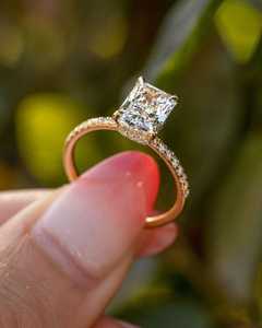 Romantic Radiant Cut Diamond Unique Halo <b>Ring</b> with 18K Solid Gold 2.02CT Lab Grown For Women's Engagement Party Gift For Bride - Product Image 2