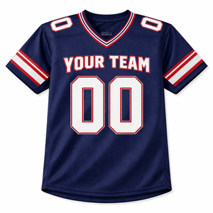 เสื้อทีมอเมริกันฟุตบอลแบบกำหนดเองสำหรับโรงเรียน ผ้าโพลีเอสเตอร์แห้งเร็ว ระบายอากาศได้ดี ปักชื่อและหมายเลขผู้เล่นตามสั่ง - Product Image 1