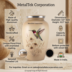 Wholesale Custom Handcrafted Hummingbird Metal Cremation Urn For Human Ashes <b>Memorial</b> Funeral Decorative <b>Keepsake</b> Adult Urns Jar - Product Image 4