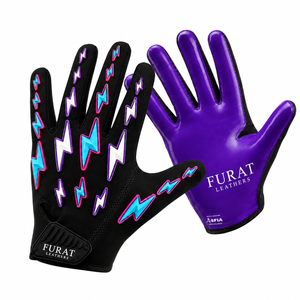 Guantes de Fútbol Americano para Receptor, Acolchados, con Dedos Completos, Impresión por Sublimación de Silicona, Antideslizantes, con Cierre de Gancho y Bucle, que Absorben la Humedad - Product Image 1