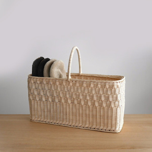 <b>Cheap</b> price gift packaging accessories natural sustainable rattan <b>basket</b> rectangular handle <b>baskets</b> - Product Image 3