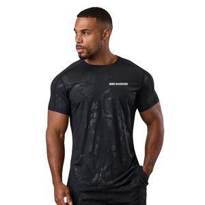 Men’s Black Camo Performance Training T Shirt Short Sleeve Gym Workout Tee Breathable Lightweight Fitness Running Athletic - Product Image 1