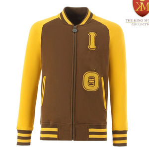 Greek Clothing Apparels Iota Varsity <b>Jacket</b> Full Sleeve Zipper Embroidered Letter Adult Autumn Maroon Gold - Product Image 6