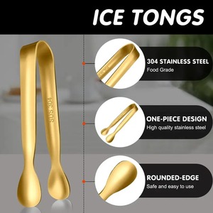 Premium Stainless Steel Ice <b>Tongs</b> Luxury Ice Bucket <b>Serving</b> Tool Elegant Beverage Bar Kitchen Restaurant Supply - Product Image 3