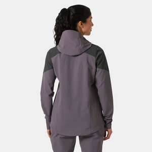 Veste softshell à capuche pour femme, nouvelle arrivée, couleur violet fumé, manches longues, coupe-vent, imperméable, pour la course à pied et le jogging en plein air - Product Image 2