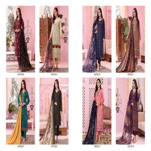 AAFREEN Costumes Salwar 3 pièces pour femmes Bin Hameed Viscose Lawn avec broderie style pakistanais et indien pour mariages - Product Image 2
