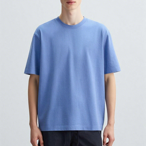 T-shirt surdimensionné de qualité supérieure, imprimé bleu délavé, manches courtes, t-shirts vierges personnalisables pour hommes - Product Image 6