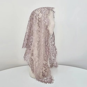 Voile de mariée élégant en dentelle française jacquard florale de qualité supérieure coréenne, 110 cm, pour robe de femme - Product Image 5