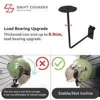 Présentoir de casques de moto pour mur à panneaux, pour exposition, promotion en magasin, comptoir de showroom, logo personnalisé, noir/blanc, Swift Courser