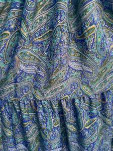 Robe longue bohème col en V manches courtes imprimé cachemire taille élastique coupe trapèze ample décontractée été vintage respirante 100% soie - Product Image 5