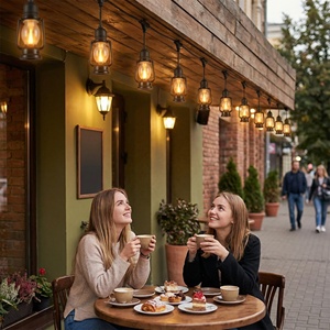 Guirlandes lumineuses <span class=keywords><strong>LED</strong></span> noires antiques, style lampe à huile vintage, lampes solaires de jardin suspendues pour jardin, patio, camping, décoration d'urgence - Product Image 5