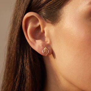 Pendientes de Diamantes Cultivados en Laboratorio de 0.06CT en Oro Amarillo de 9K al por Mayor, Motivo Geométrico, Joyería Fina, Fabricante OEM Personalizado - Product Image 5