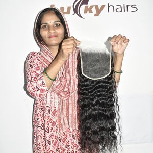 Extensiones de Cabello Humano Virgen Indio HD 6*6 con Cierre, Rizado Natural, Ondas Sueltas Profundas, Cutícula Alineada, Doble Trama - Product Image 2