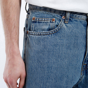 Jeans Anchos de Mezclilla Negra Lavada Estilo Vintage, Personalizados por el Fabricante, de Primera Calidad, para Hombre, Talla Grande, Corte Recto - Product Image 6