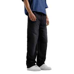 Streetwear Men's Loose Wide Leg <b>Jeans</b> Cotton Vintage Faded Mens Baggy <b>Jeans</b> for Men Blank Black Blue Washed <b>Jeans</b> - Product Image 1