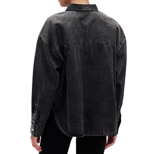 Comfortable <b>Denim</b> <b>Fabric</b> Women's <b>Denim</b> Shirt Wholesale Customizable Cotton - Product Image 5