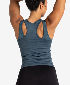 He She Wears Débardeur long tissé pour femme, couleur unie, col rond, séchage rapide, respirant, sportif et décontracté - Product Image 3