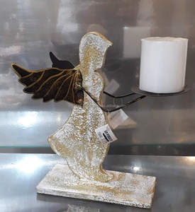 Elegantes candelabros de Navidad de Ángel de metal con acabado antiguo hecho a mano decoración de Festival acento colgante adornos de plástico - Product Image 4