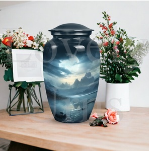Moonlit memorial metal <b>urns</b> <b>large</b> funeral ash holders for adults cremation <b>urn</b> for human ashes decorative keepsake tribute - Product Image 4