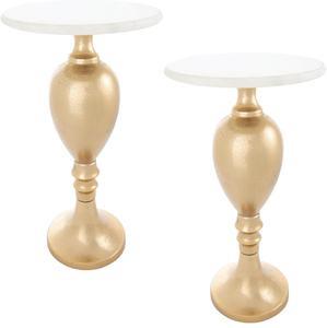 Nueva llegada de lujo moderno personalizado pequeña mesa auxiliar antiguo bronce oscuro acabado acento Pedestal para Martini cóctel café - Product Image 1