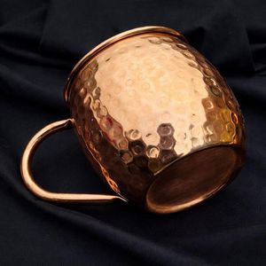 Taza de Cobre Puro para Cóctel Moscow Mule con Asa de Latón Premium, Taza Vintage Hecha a Mano para Bebidas, Café o Cerveza para Cocina - Product Image 3