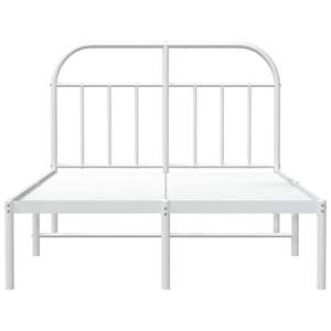 White Powder-Coated Steel Full Bed Frame Rectangular Metal Bed - Product Image 6