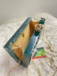 Luxury Resin <b>Clutch</b> Bag with Angel Style Excellent Design for Women's Party Wear & Wending Partyware By FWE - Product Image 3