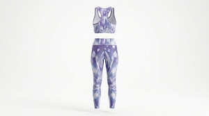 Women's Yoga <b>Leggings</b> and Bra 2-Piece Set Lightweight Breathable Plaid <b>Pattern</b> Eco-Friendly Seamless High Quality Front Logo - Product Image 3