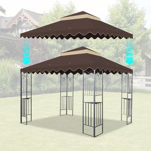 Telo di Ricambio per Gazebo da Esterno 3x3m a Doppio Strato con Bordo Ondulato, Design Esclusivo per Struttura a B - Product Image 2