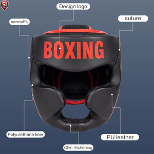 Protector de Cabeza para Boxeo, Cuero PU, Negro y Dorado, Protector Ligero para Sparring, Unisex para Adultos, Visera Única, Casco Deportivo Transpirable - Product Image 2