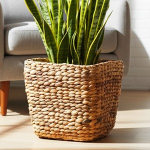 Hand woven water hyacinth pot planters garden decoration wholesale natural material planter - Product Image 6