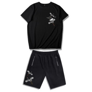 Ensemble de shorts d'été légers pour hommes, logo personnalisé, mélange polyester/coton uni, taille élastique, imperméable et respirant, anti-UV, décontracté - Product Image 6