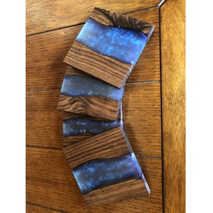 Handmade Walnut Epoxy <b>Coaster</b> Set for Modern Homes Elegant Walnut Wood Resin <b>Coasters</b> for Office & Home - Product Image 1