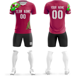 Nuevo Uniforme de Fútbol Cómodo para Unisex, Color y Talla Personalizables, Uniforme de Fútbol Transpirable de Manga Corta con Logotipo Frontal - Product Image 1