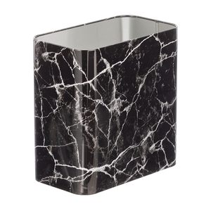 <b>Small</b> Black Metal Trash Can Compact Wastebasket Dustbin for Home Office & Bathroom - Product Image 2