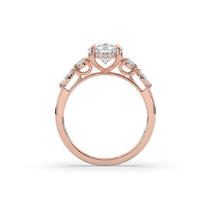 Bague de luxe en diamant ovale brillant de 2 carats, créé en laboratoire, en argent 925 plaqué or, design unique, alliance de mariage, certifiée IGI - Product Image 2