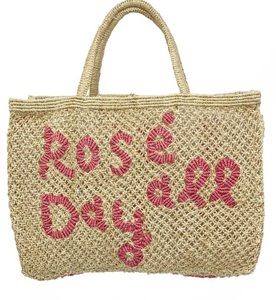Bolsa de Yute Ecológica Happy Camper, Estilo Boho, Bolsa de Playa Grande con Asas de Cuerda - Product Image 4
