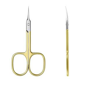 Ciseaux à cuticules professionnels en acier inoxydable à lame courbée 9,5 cm pour droitiers avec manche en acier durable - Product Image 3