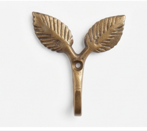 Artisanal Vintage Leaf Design Metal Wall <b>Hook</b> For Clothing Rust Resistant Single <b>Hook</b> Plant Pattern Style - Product Image 5