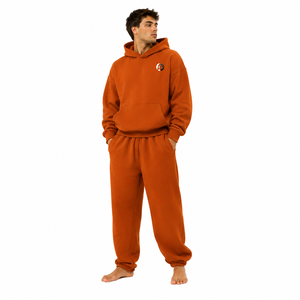 Traje de lana extragrande para hombre, diseñado con textura de lana acogedora, corte holgado y espacioso, mangas largas y cobertura cálida para uso informal. - Product Image 1