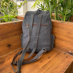 Mochilas de cuero de gamuza de gran capacidad para hombres y mujeres, mochilas escolares, mochila con cordón Vintage, mochilas para ordenador portátil de alta calidad - Product Image 4