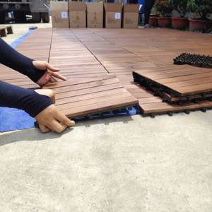 Azulejos de cubierta de Acacia 300*300mm azulejos de suelo entrelazados diseño tradicional impermeable para interior exterior hogar jardín suave - Product Image 5